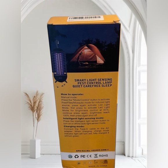 LED Light Bug Zapper Rechargeable 2in1 Wireless Insect Killer Lamp 2500mAh - Picture 3 of 4